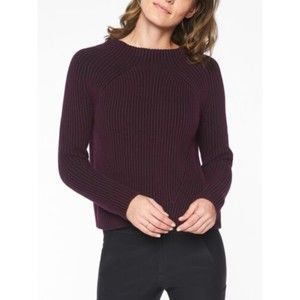 Athleta Rockland Ribbed Burgundy and Black Pullover Sweater